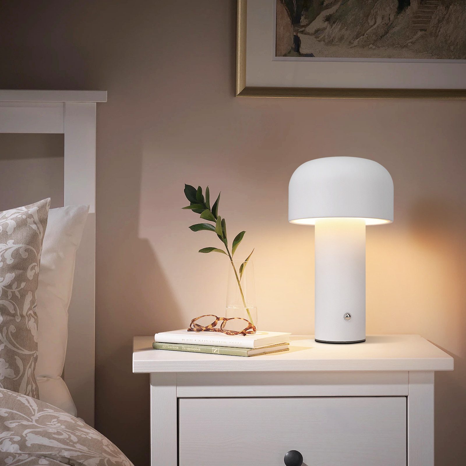 Nettlife candeeiro de mesa LED branco 21.6x12.6