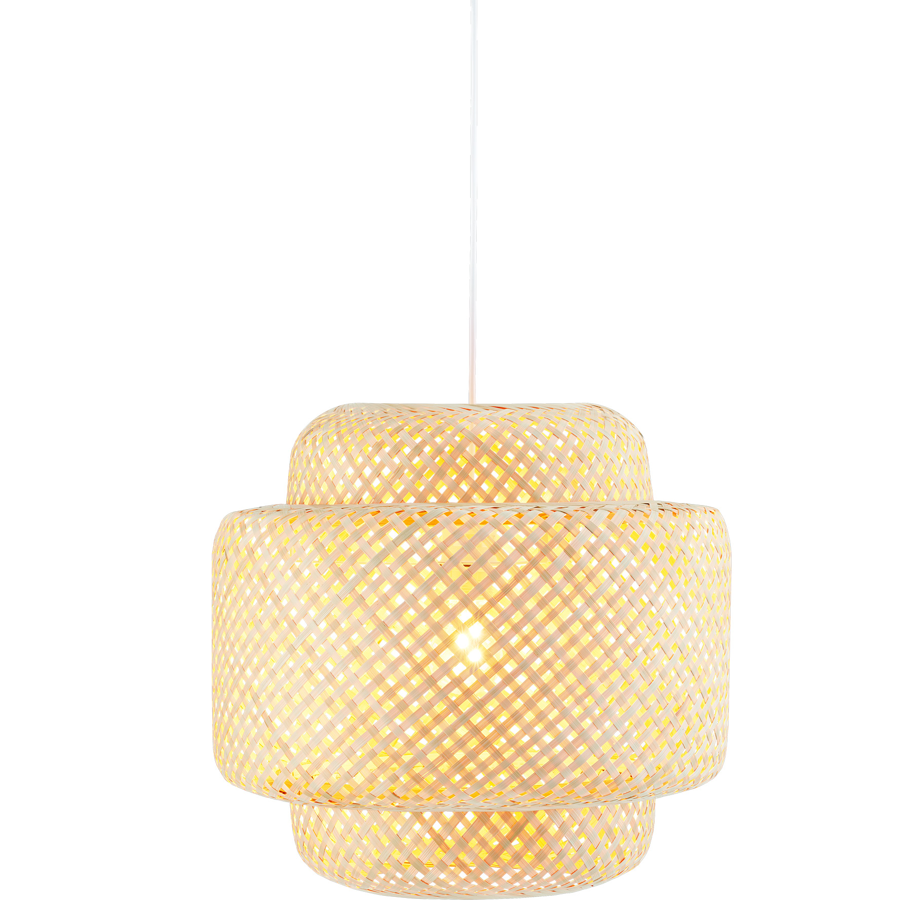 Candeeiro de teto trenzada com bambu de estilo boho e 40 w, castanho