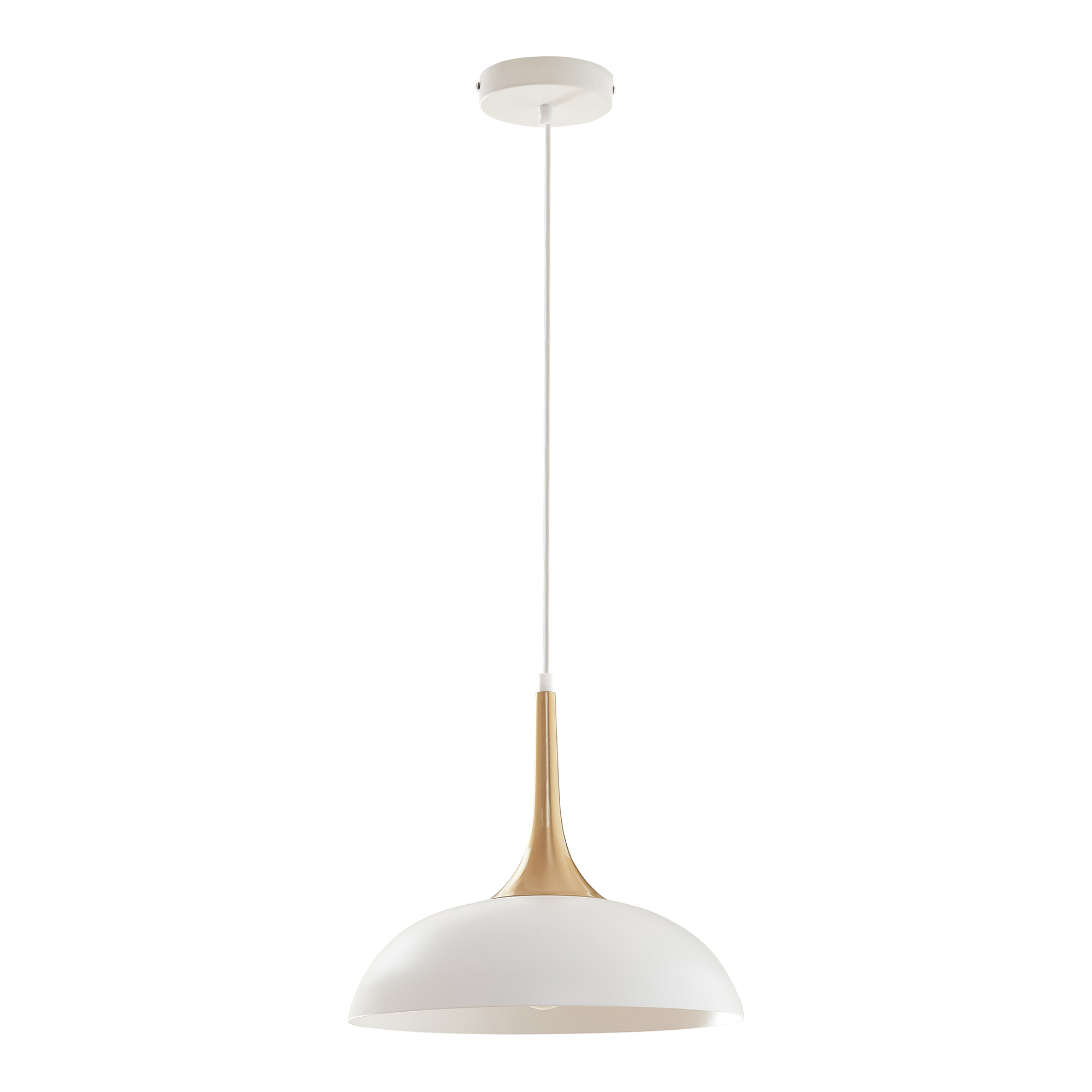 Candeeiro suspenso blairgowrie 1xE27 metal branco/latão colorido [lux.pro]