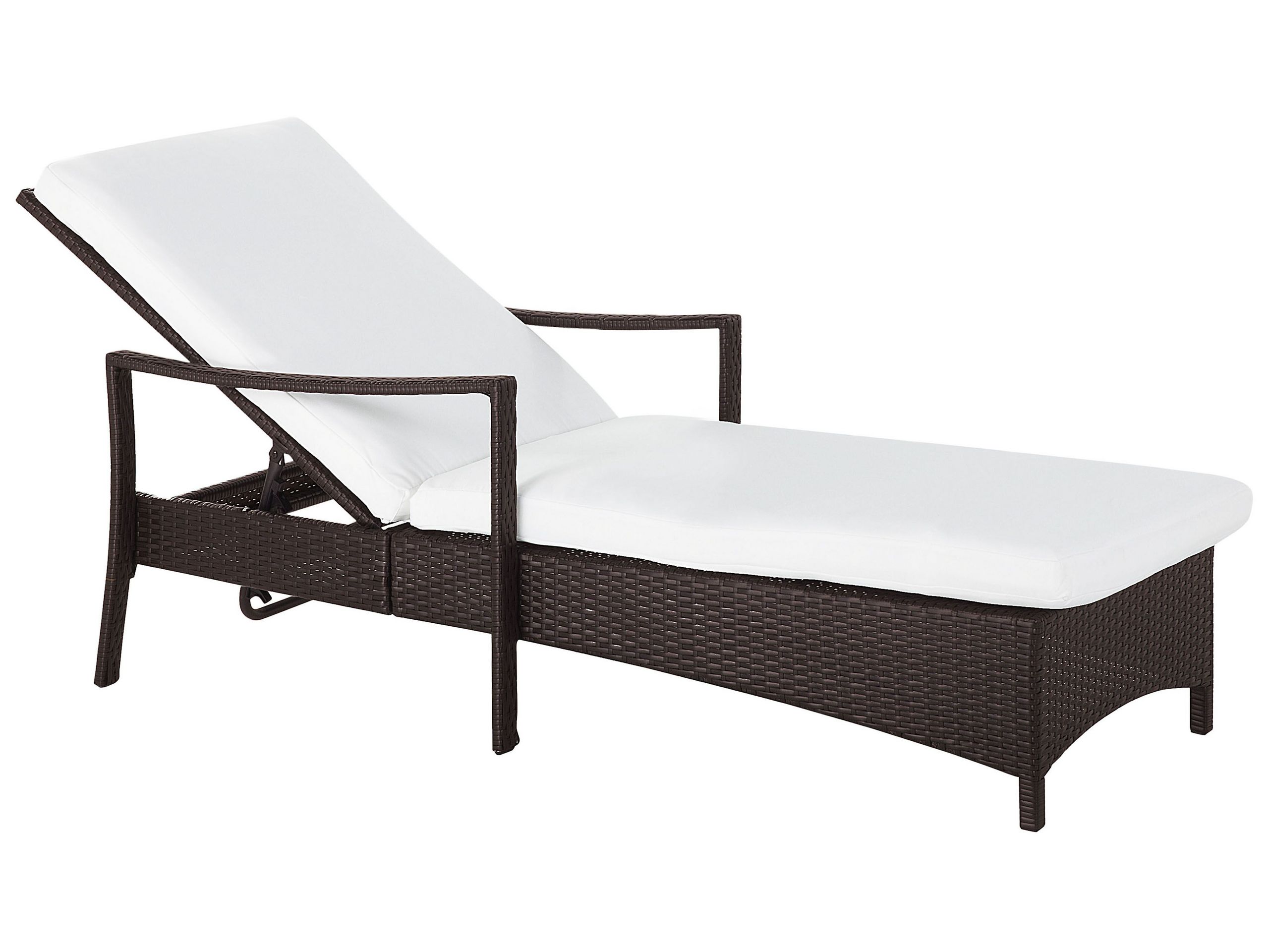 Espreguiçadeira com almofada vasto rattan sintético castanho