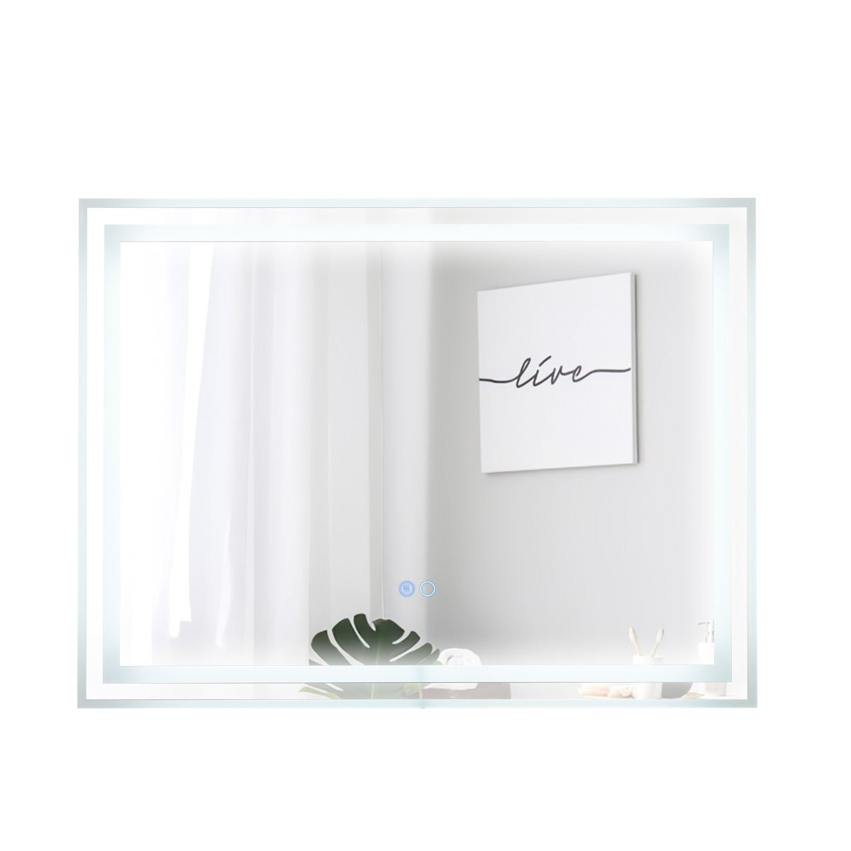 Espelho de banheiro - helloshop26 - retangular 80x60 cm - iluminação LED -