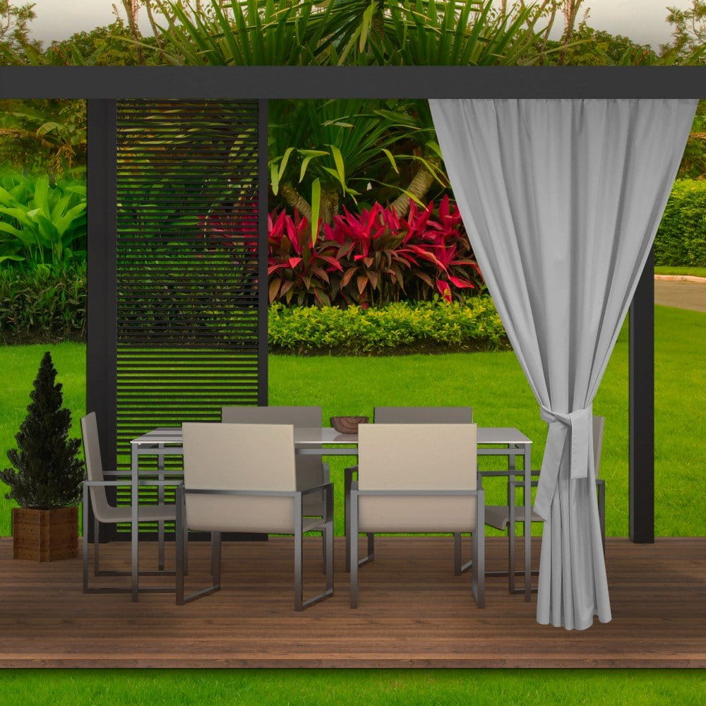 Cortinas para exteriores, cortinas de varanda, 1x155x240cm cinzento
