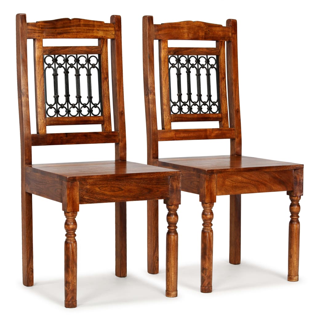 Cadeiras jantar clássicas 2 pcs madeira maciça + acabamento mel ewg2684