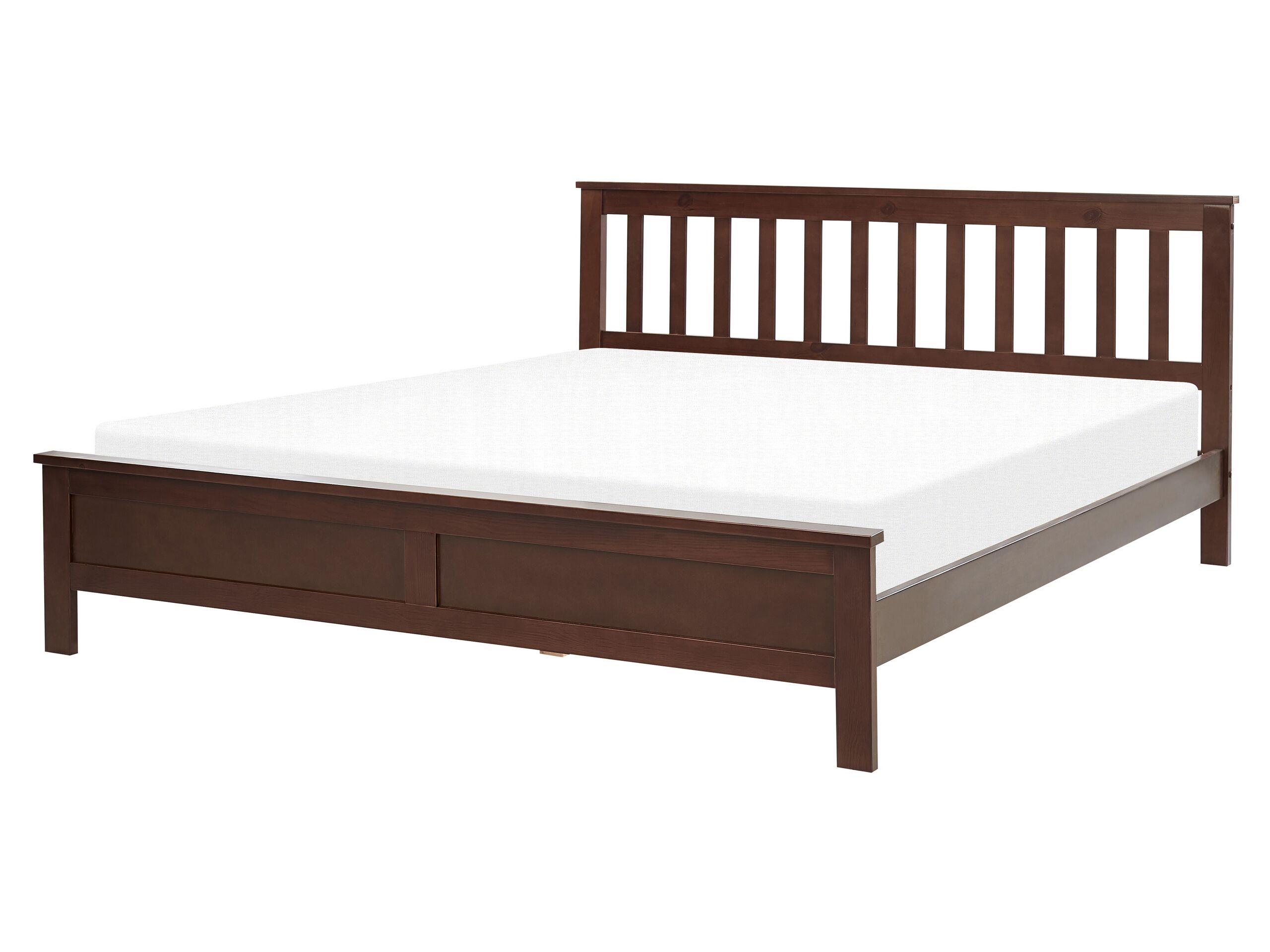 Cama madeira de pinho mayenne 160 x 200 cm castanho escuro