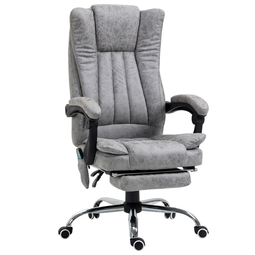 Cadeira de escritório com massagem poliéster, espuma color gris