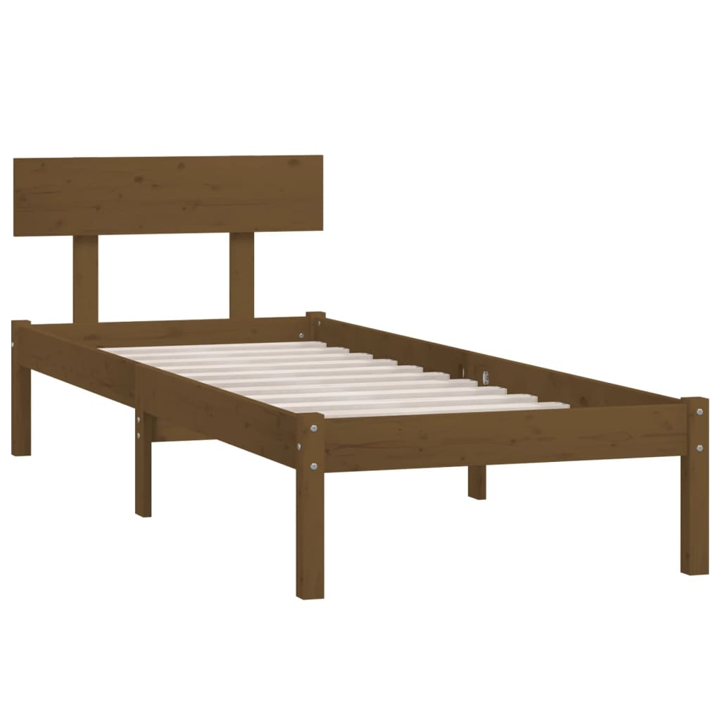 vidaXL estructura cama individual sin colchón madera pino marrón miel