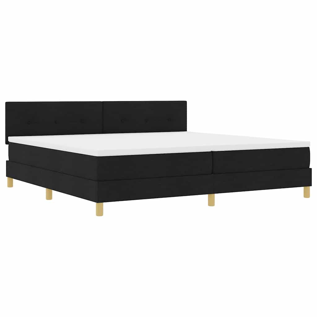vidaXL cama box spring con colchón con colchón negro 200 x 200 cm tela