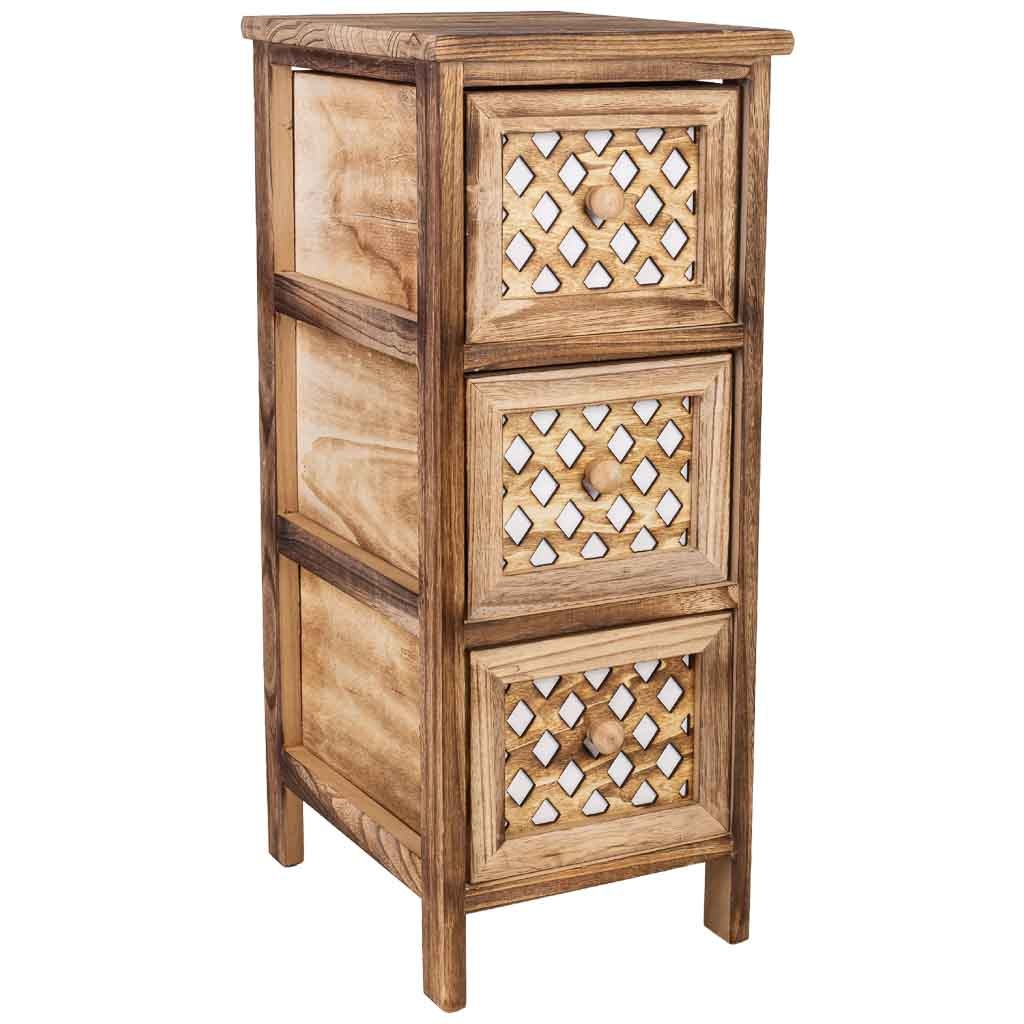 Cômoda de madeira castanha 26x32x63h cm