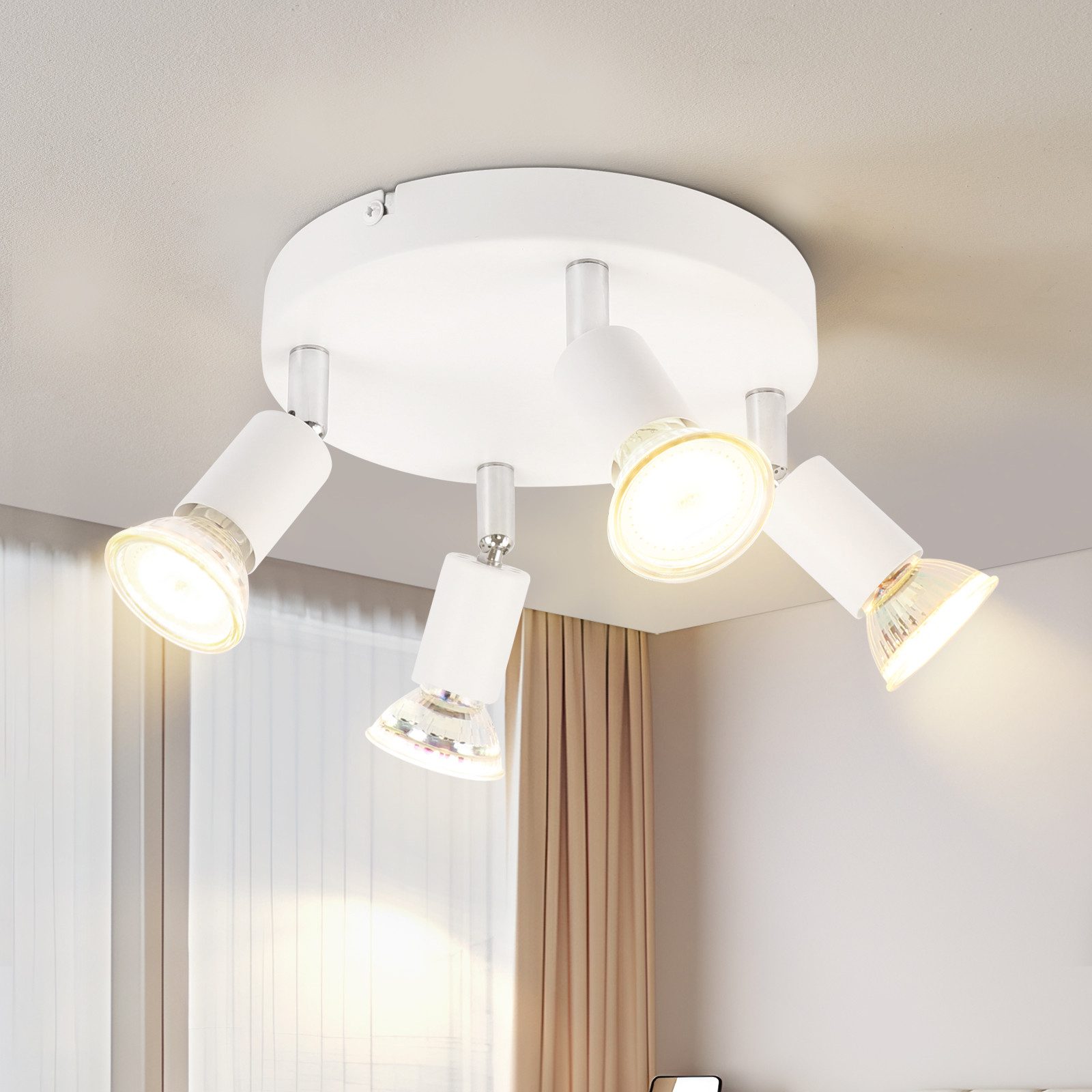 Nettlife luminária de teto branco gu10 15x15