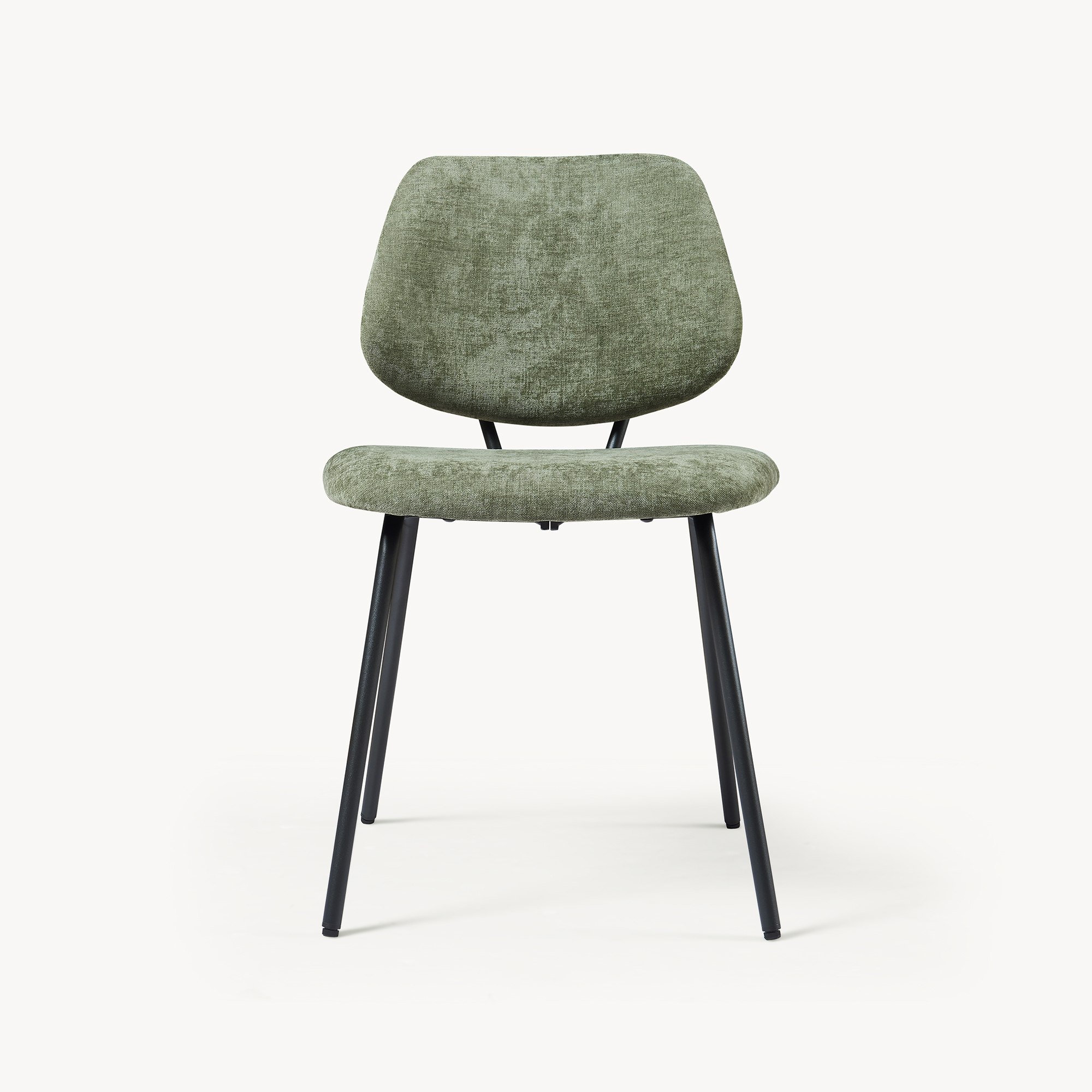 Conjunto de 6 cadeiras de jantar köma tecido 78x49x55 cm verde escuro