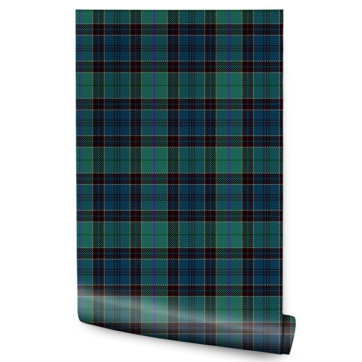 Papel de parede para sala de estar quadrillage scottish green moderna