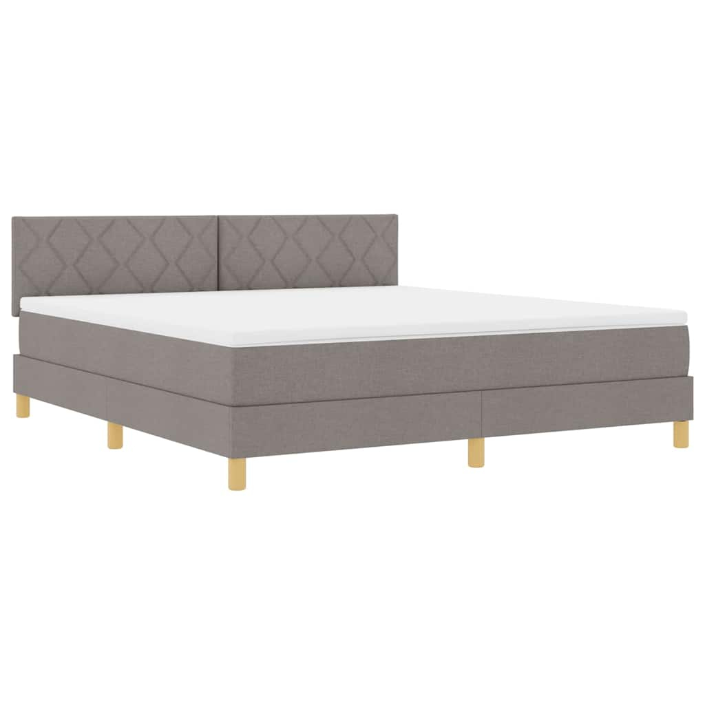 vidaXL cama box spring con colchón con colchón taupé 180 x 200 cm tela