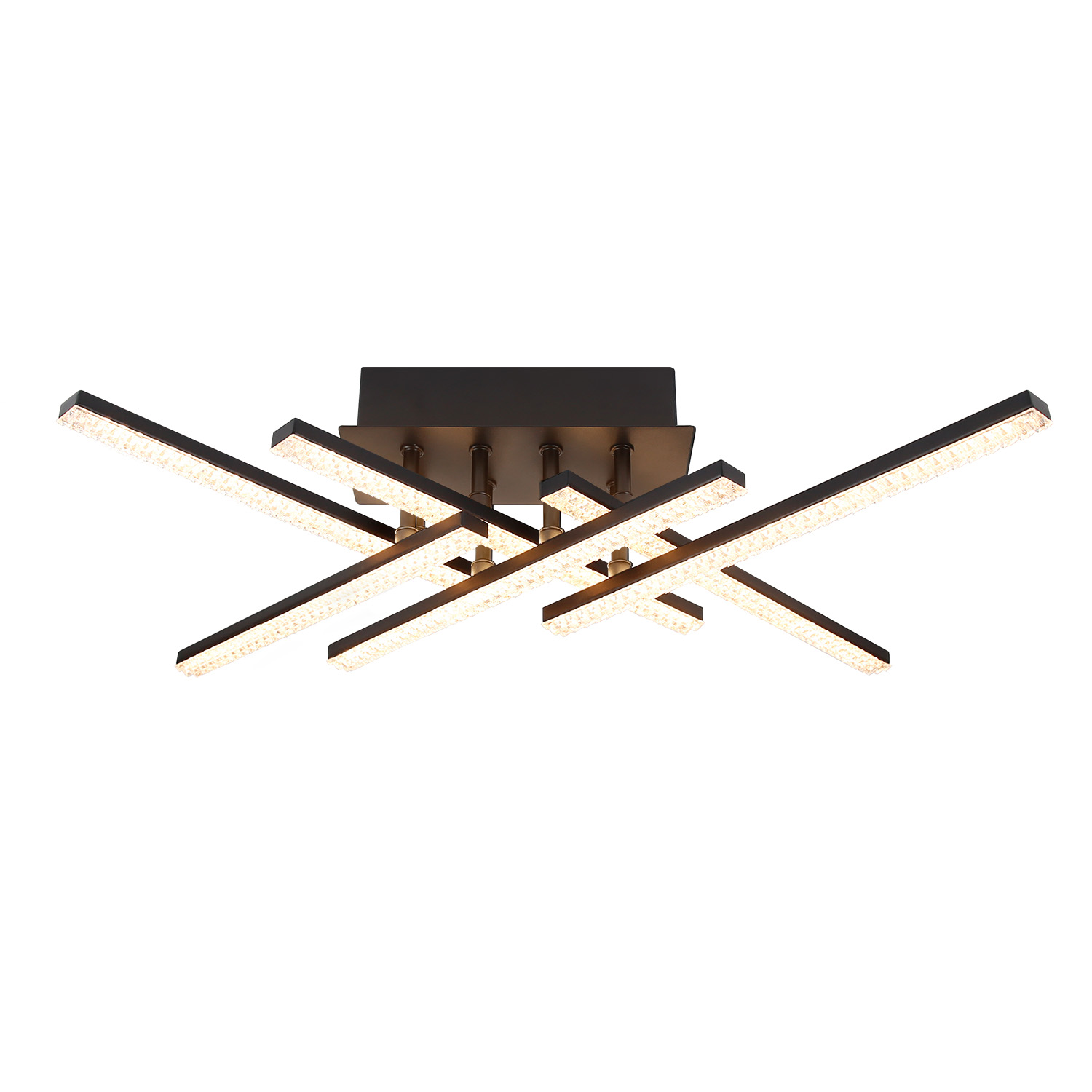 Nettlife LED lâmpada de teto moderna lâmpada preta de 50 cm com controle