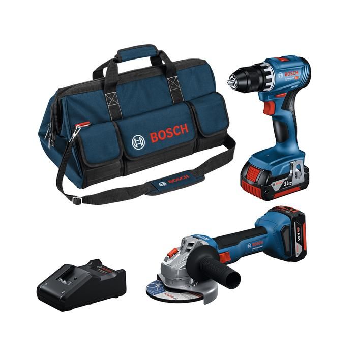 Kit combo 2 ferramentas 18 v gsr + gws + 2x4,0 ah + gal profissional
