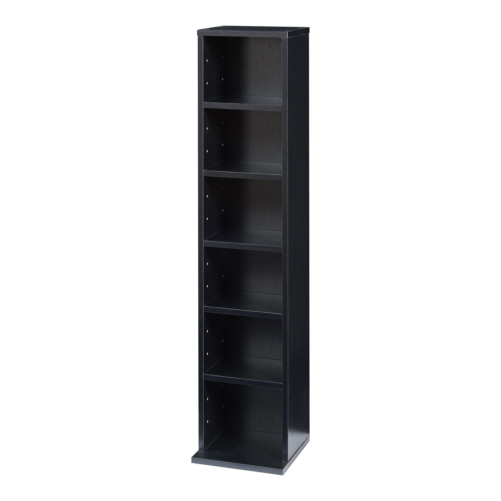 Prateleira para cd tynset 6 compartimentos 90x20x20cm preto [en.casa]