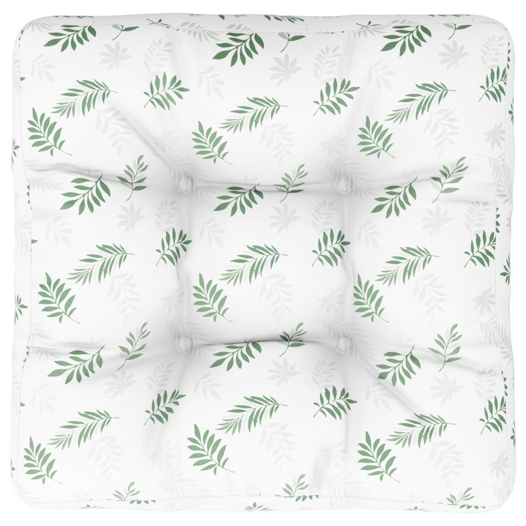 vidaXL cojín para palés tela estampado de hojas 60x60x12 cm