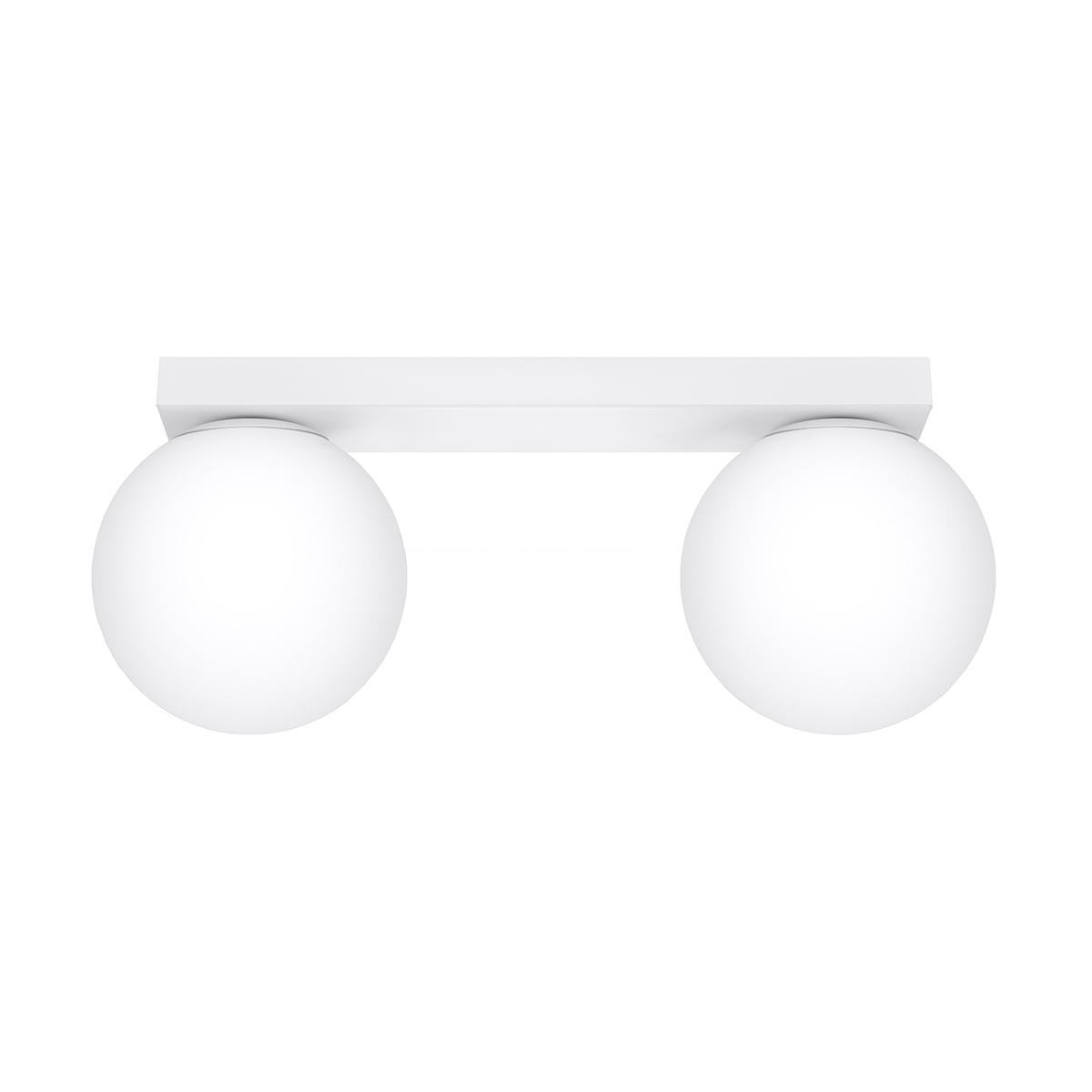 Lámpara de techo yoli 2 blanco acero/vidrio 34.5x14.5x12cm
