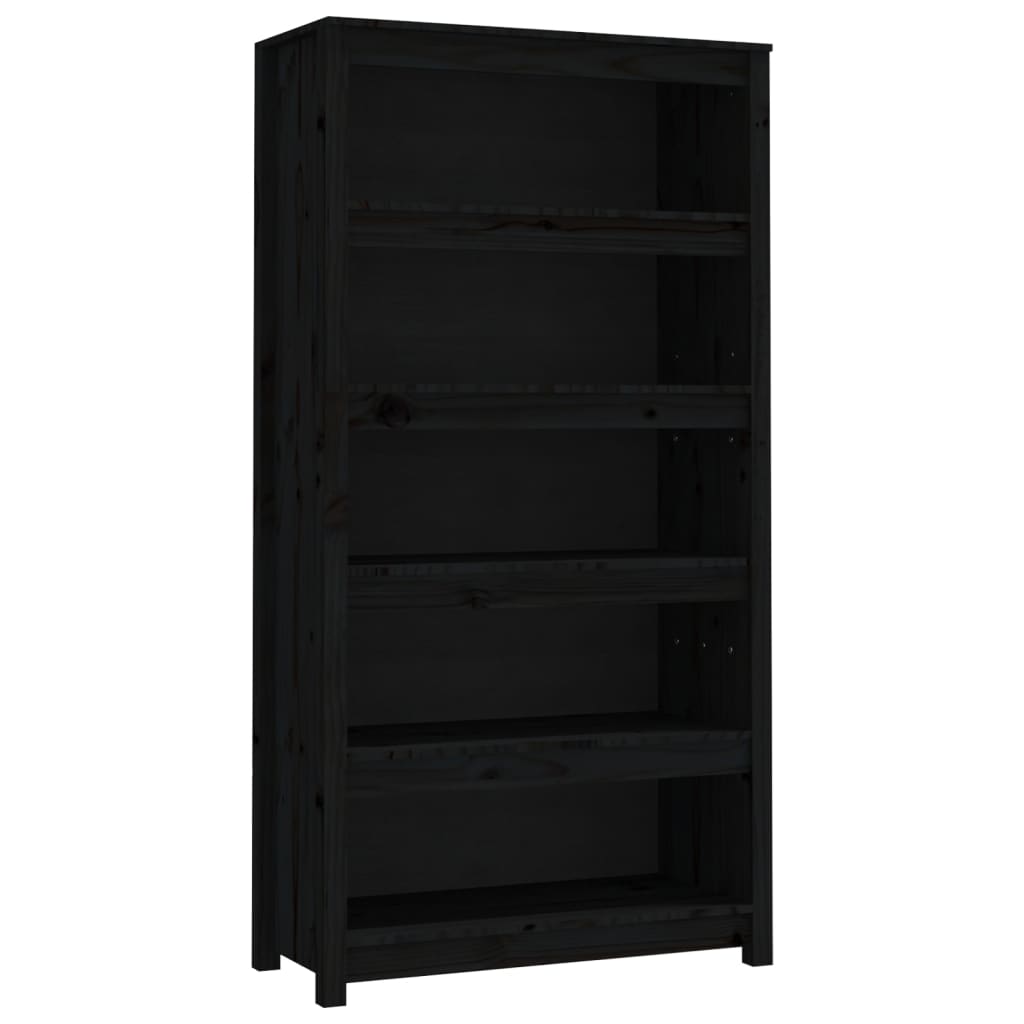 vidaXL estantería madera maciza de pino negra 80x35x154 cm