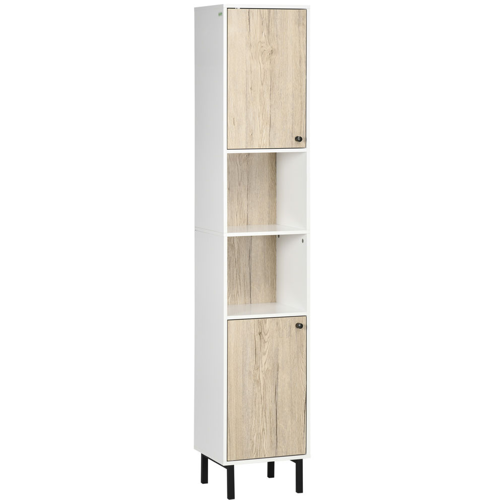 Coluna casa de banho 31,5x30x169 cm bicolor kleankin, casa - casa de banho