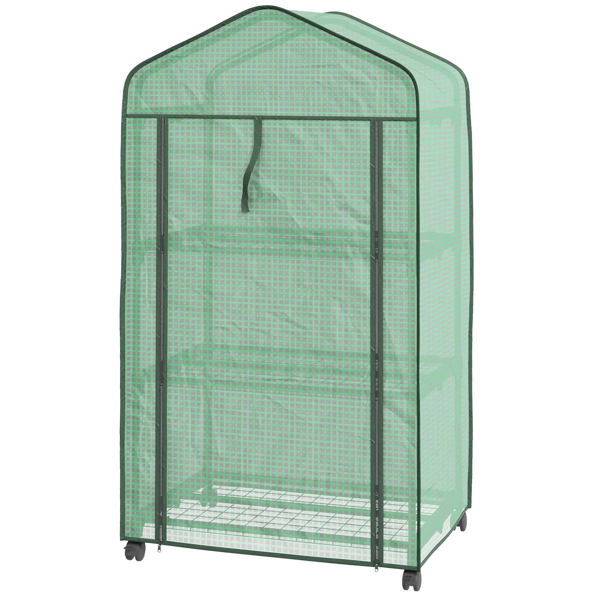 Mini estufa de jardim em pe verde 69x49x130 cm