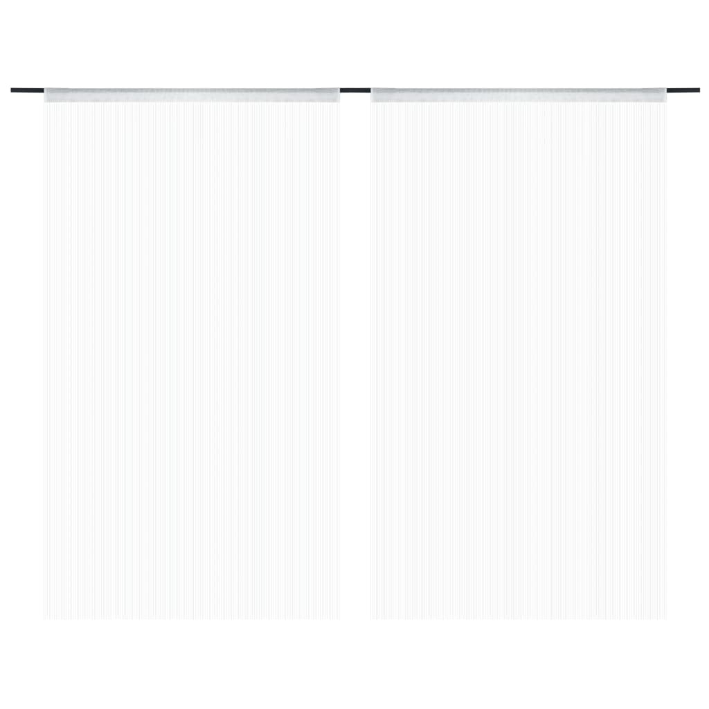 Cortinas de fios 2 pcs 100x250 cm branco pt7388