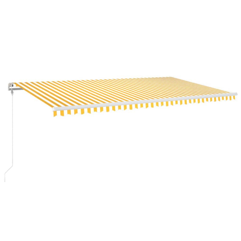 Toldo automático LED e sensor de vento 600x300cm amarelo/branco