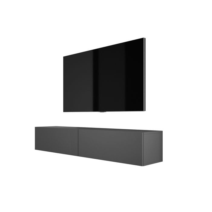 Móvel de tv suspenso - 170 x 34 x 32 cm - antracite - painel laminado - con