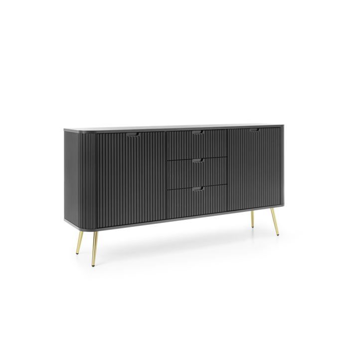 Cómoda moderna - 168x87x39 cm - 3 gavetas e 2 portas
