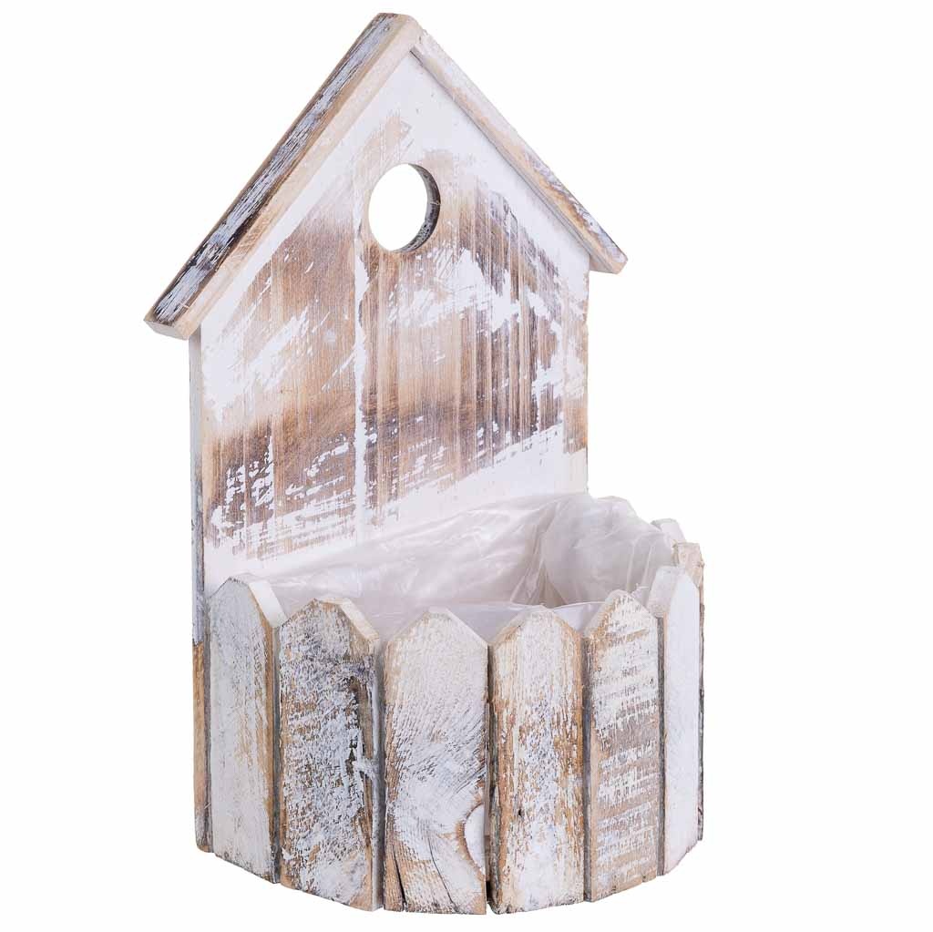 Suporte redondo de madeira para floreira 19x11x28/10h cm