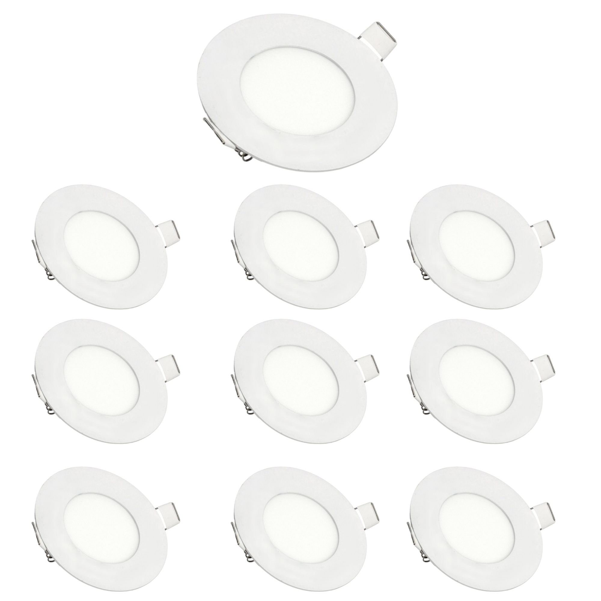 Pack x10 LED downlight 3w branco neutro 4200k redondo rebaixado branco