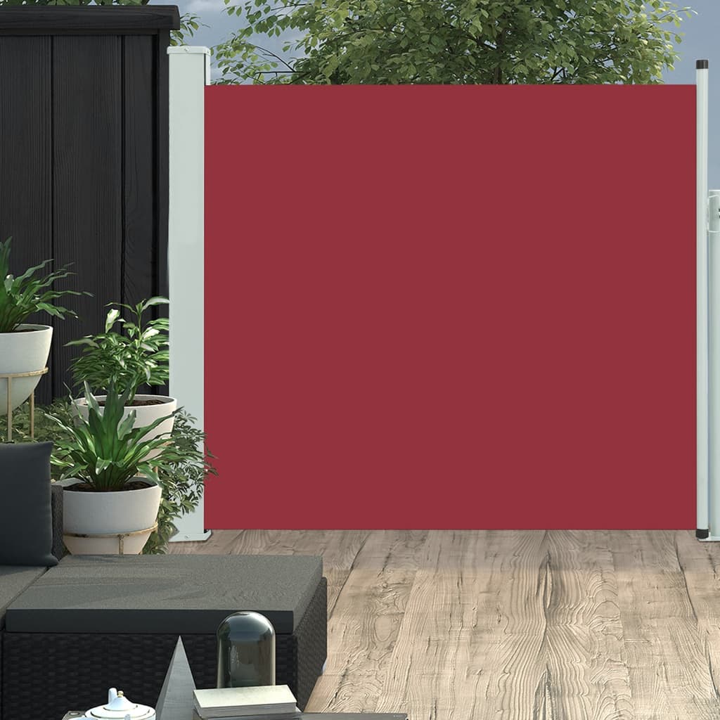 Toldo lateral retrátil para pátio 170x300 cm vermelho egw851210