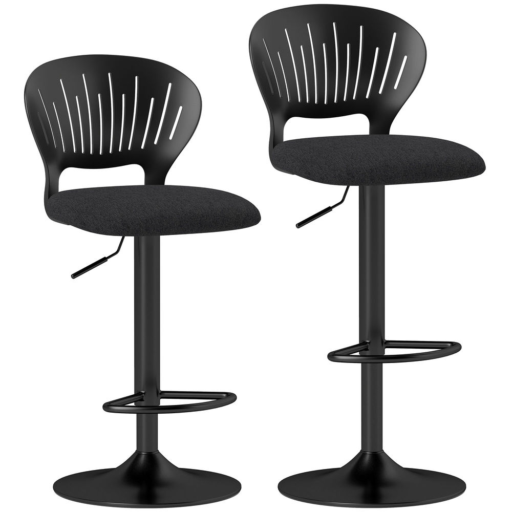Bancos de bar 40.5x43x105 cm linho sintético, metal Homcom, casa - cadeiras