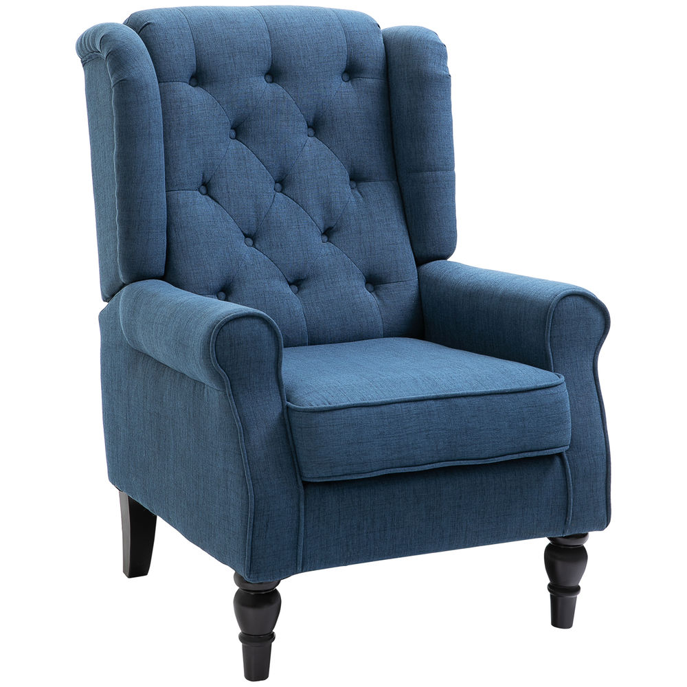 Poltrona 74x86x102 cm poliéster, madeira e espuma color azul Homcom