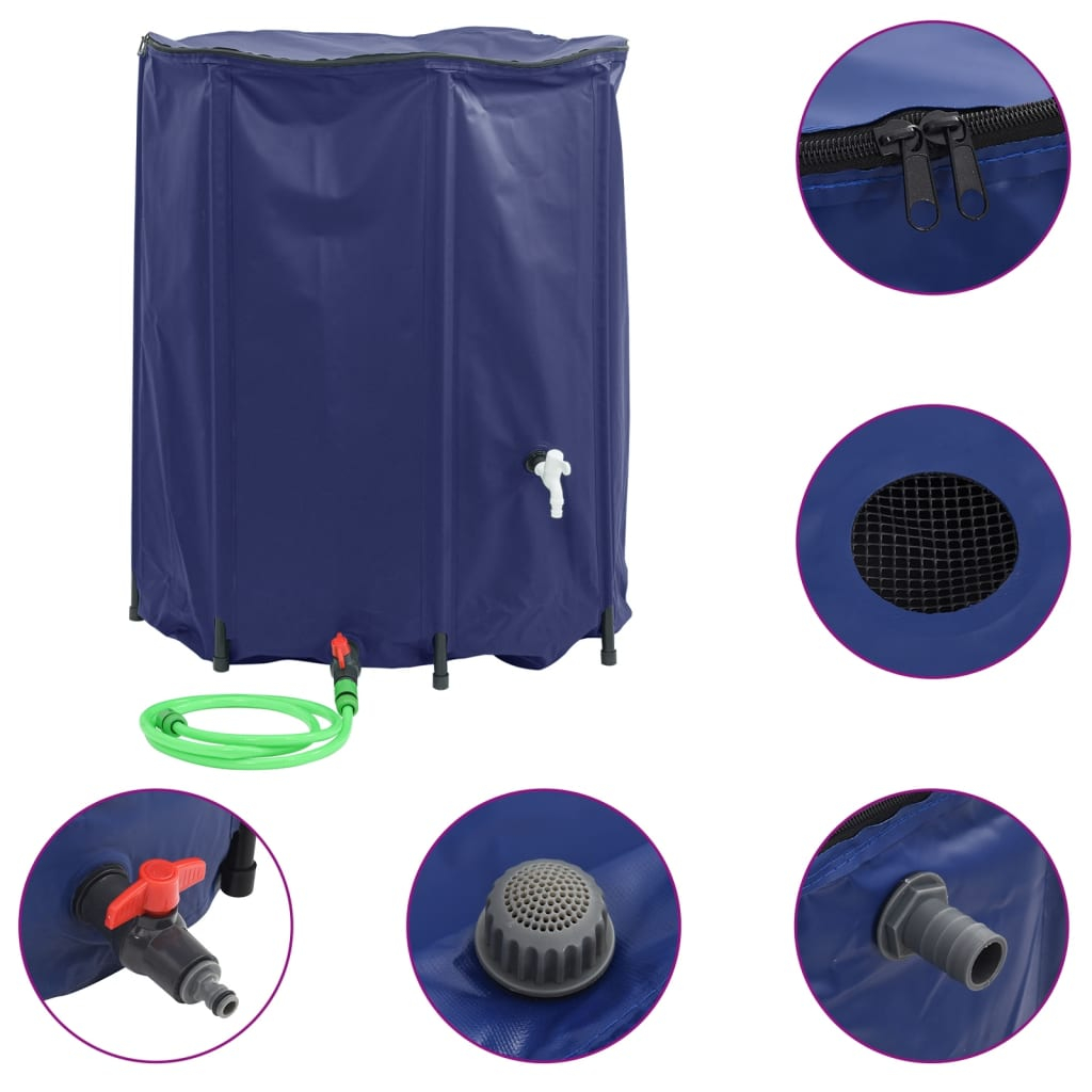 Depósito de água dobrável com torneira 1250 l PVC