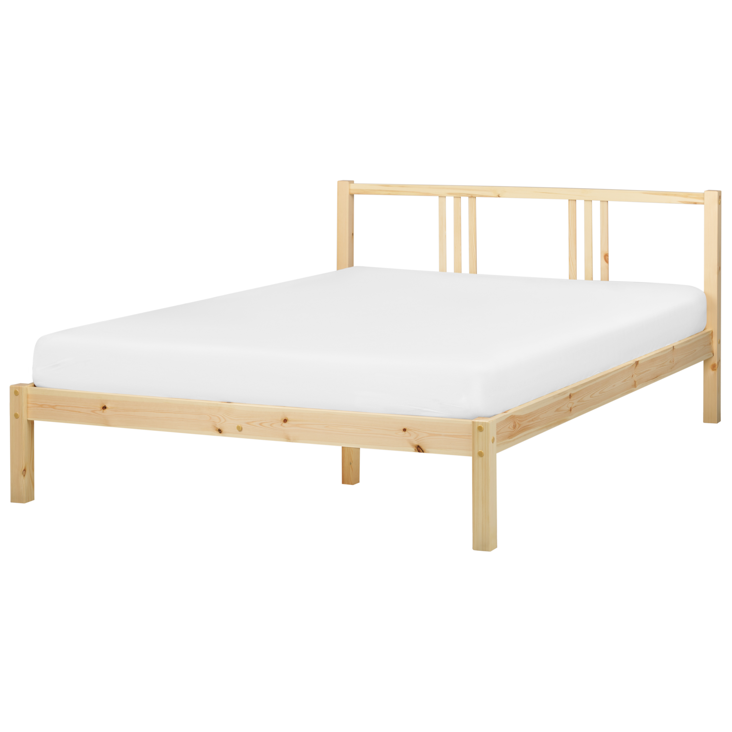Cama madeira de pinho vannes 140 x 200 cm castanho claro