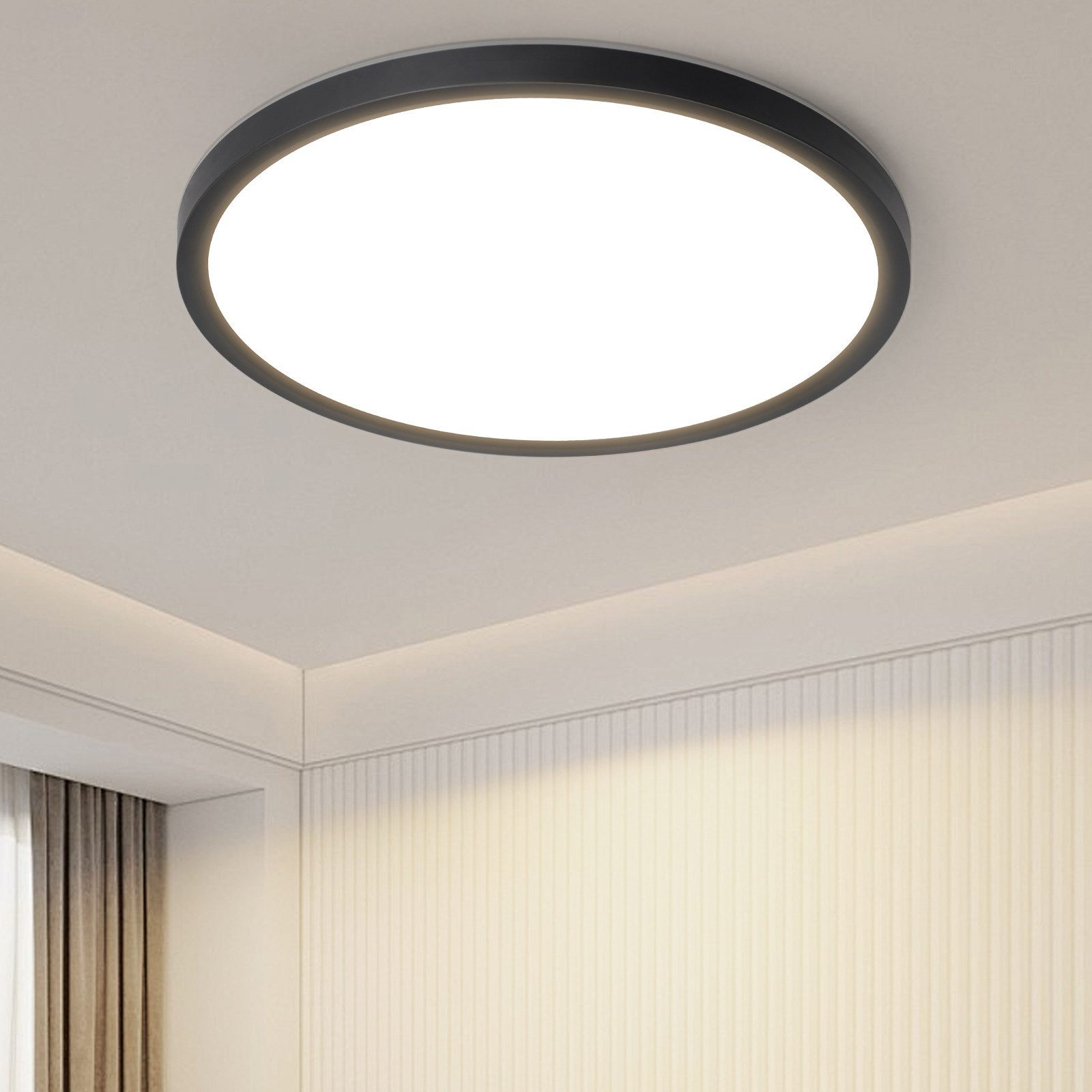 Nettlife LED plafon plana 30cm 24w redondo branco plafon para cozinha não