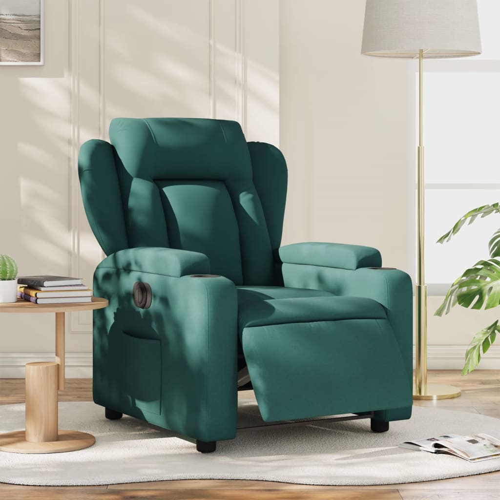 Poltrona elétrica reclinável tecido verde-escuro ewg8120