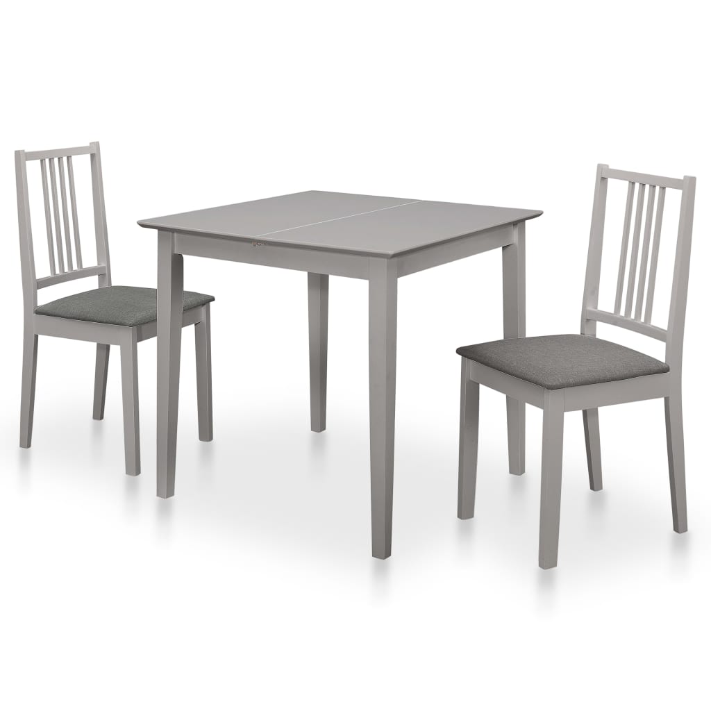 3 pcs conjunto de jantar mdf cinzento wf495447