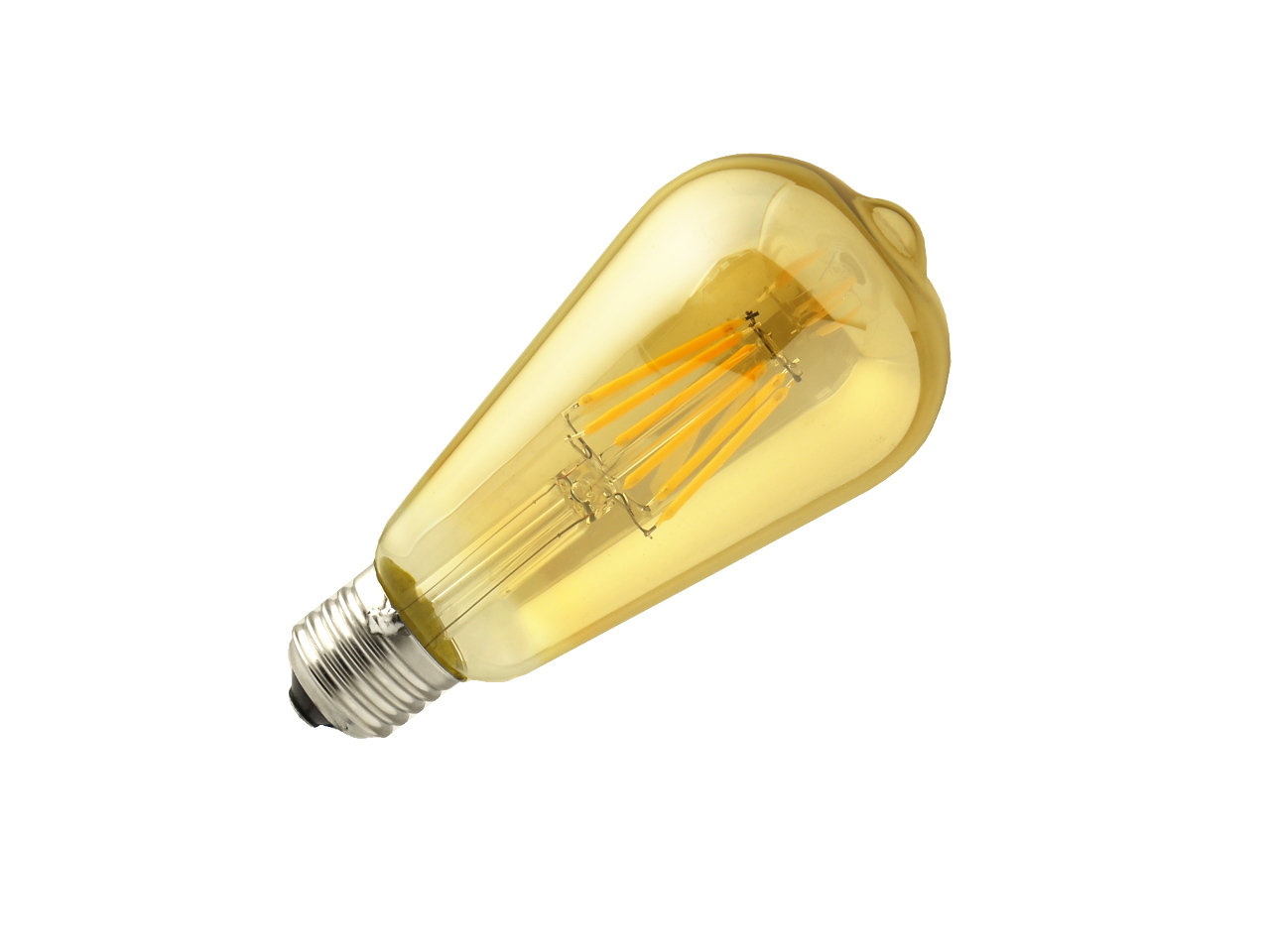 Lâmpada LED st64 filamento 6w E27 branco 2700k ouro