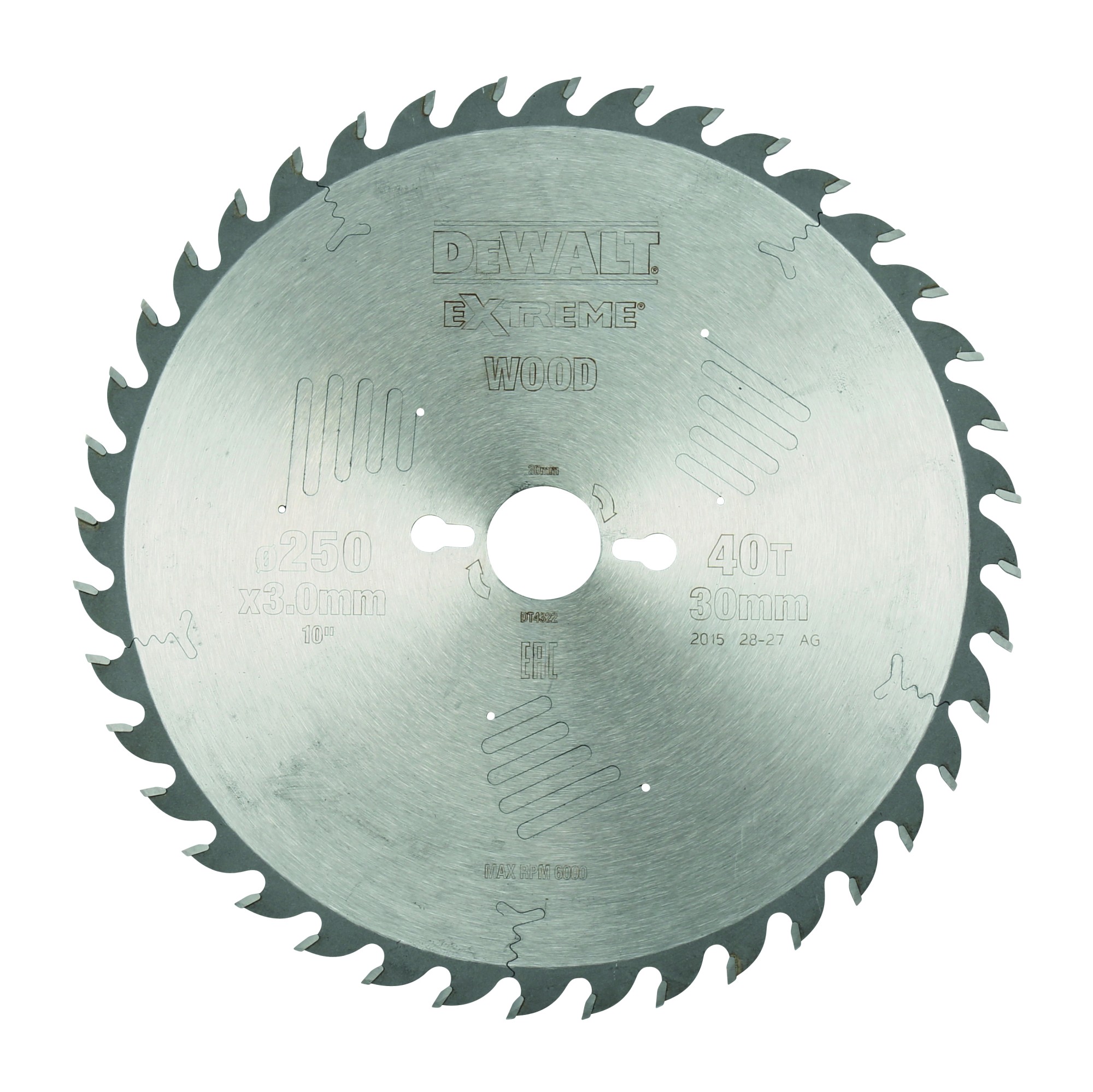 Lâmina de madeira tronçonage 250x30 40 dentes dt4322 dewalt