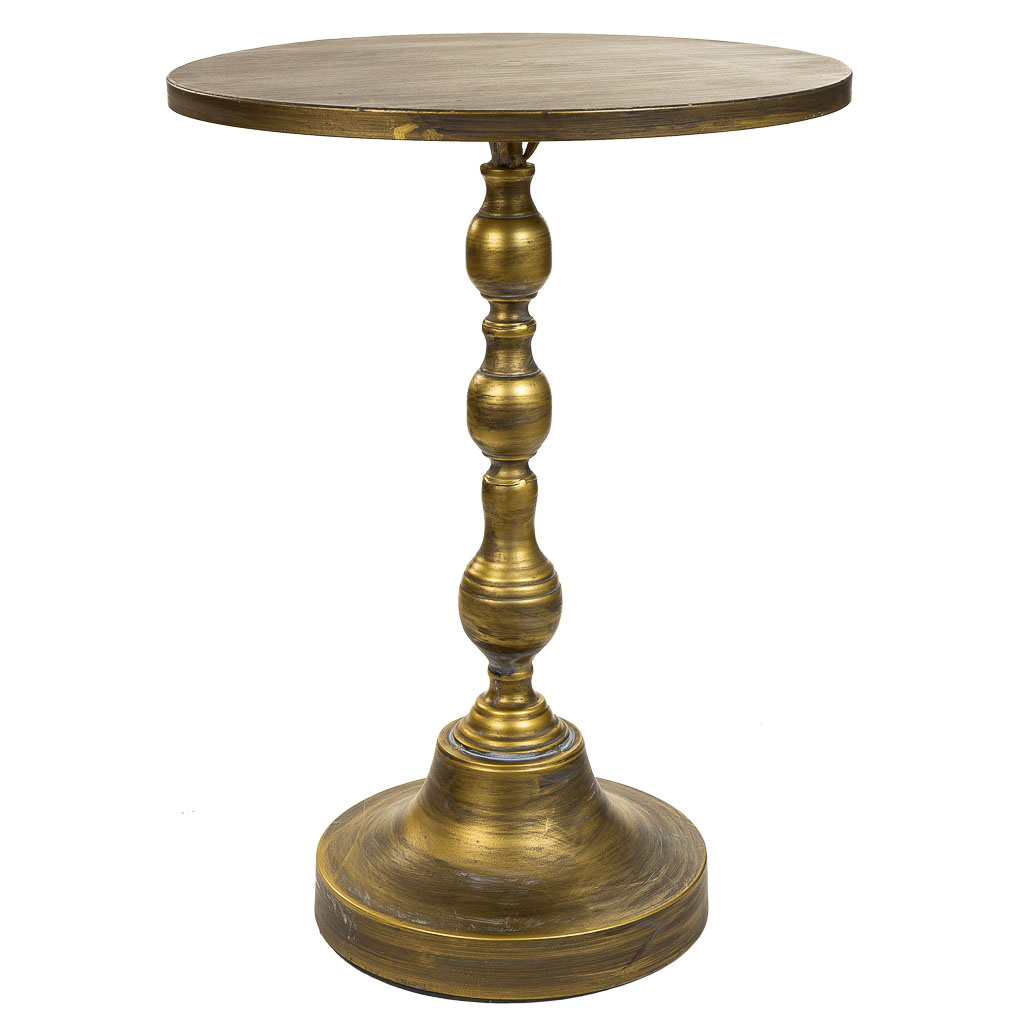 Mesa lateral de metal dourado 50x50x66