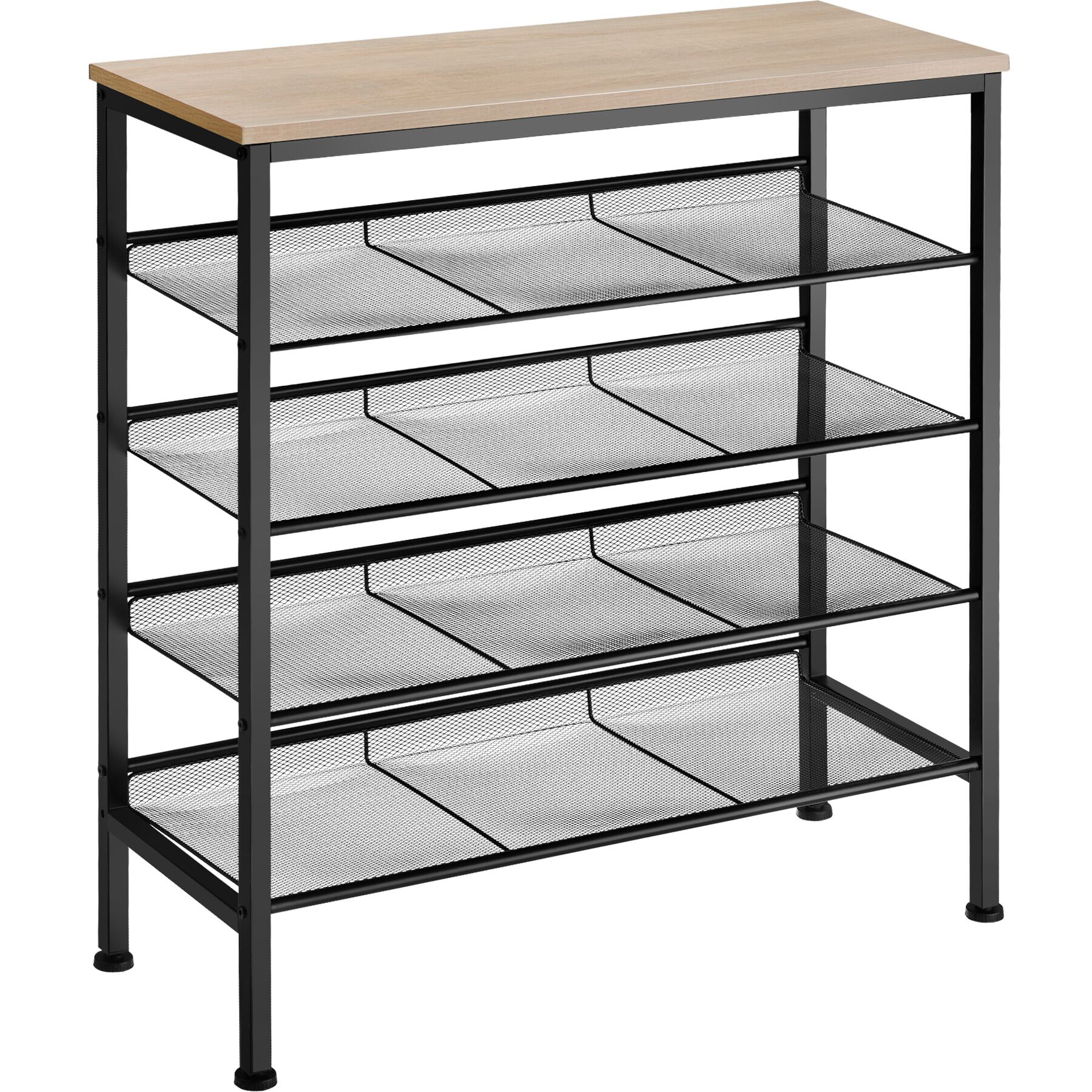 Sapateiro estilo industrial e 4 prateleiras 75,5x30,5x85,5cm madeira clara