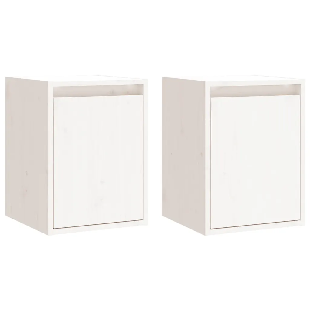 Juego de 2 armarios de pared de madera maciza