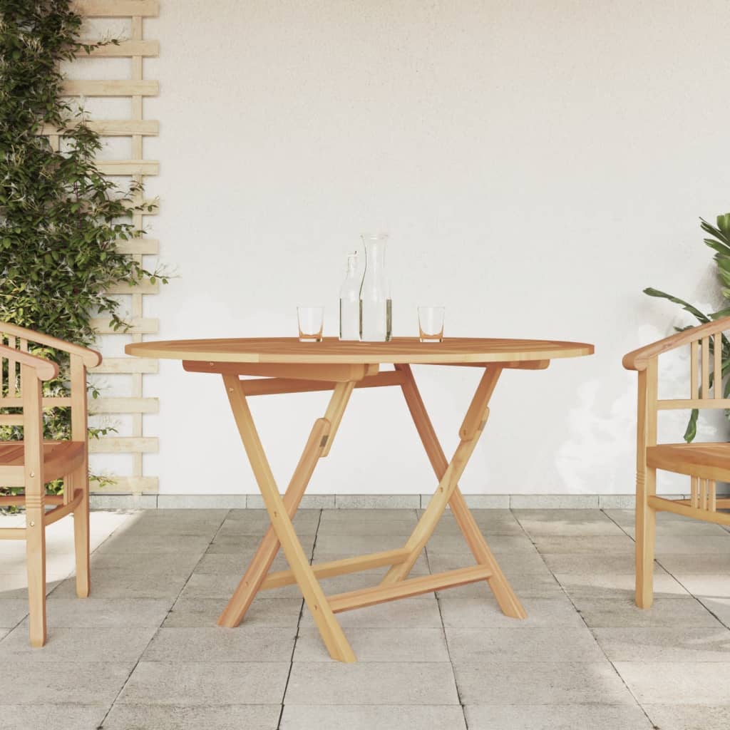 Mesa de jardim dobrável ø 110x75 cm madeira de teca maciça