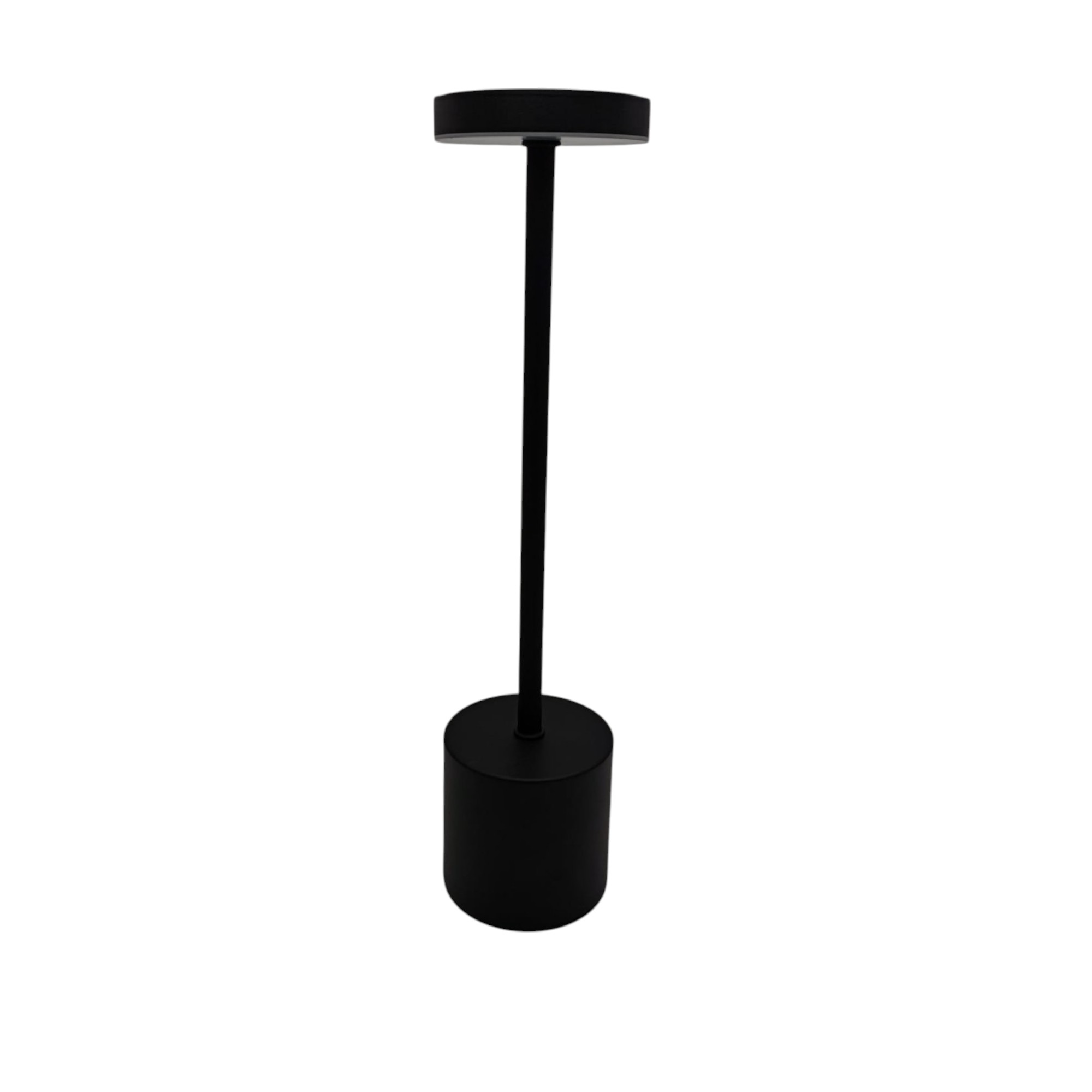 Luminária mesa LED, metal preto, recarregável, 3 tons, 2000mah