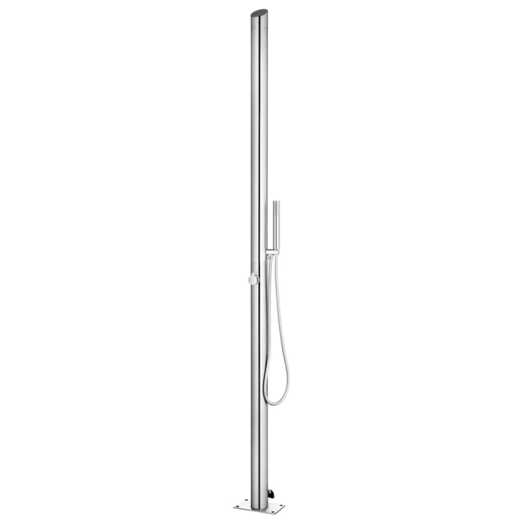 vidaXL chuveiro de jardim em aço inoxidável 220 cm