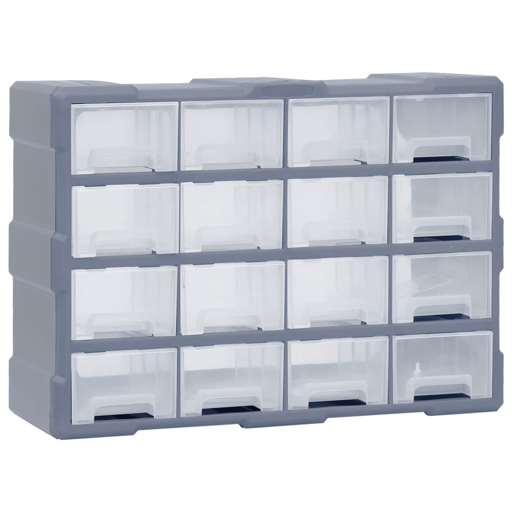 Organizador multi-gavetas vidaxl com 16 gavetas médias 52x16x37 cm