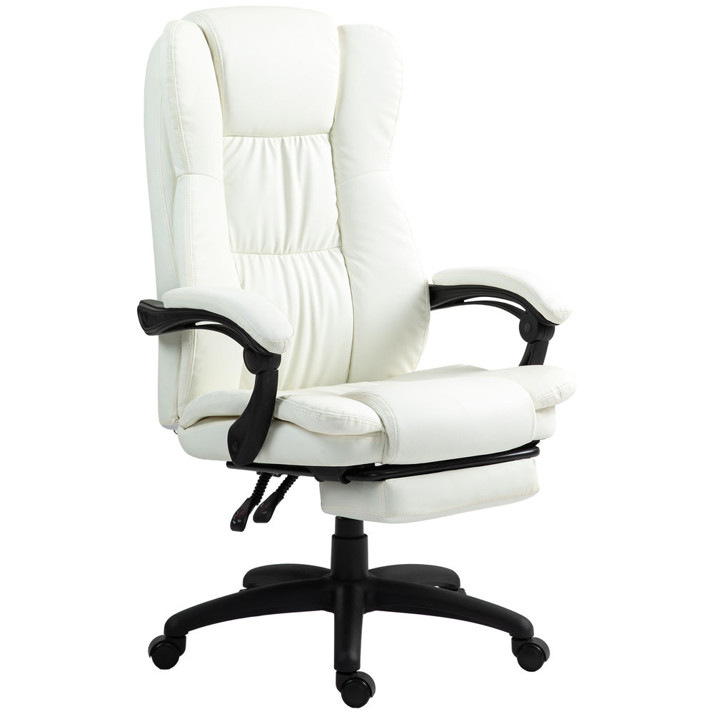 Cadeira de escritório com massagem pu, pp, espuma e nylon color beige