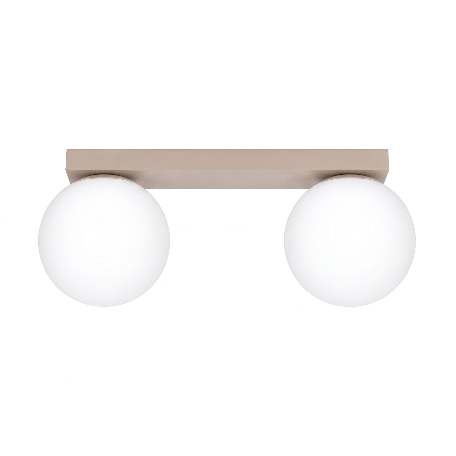 Plafons yoli 2 taupe aço/vidro 34.5x14.5x12cm