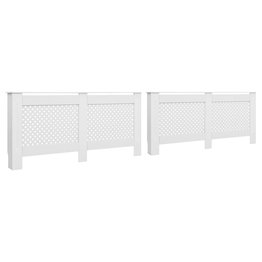 Coberturas de radiador 2 pcs 172x19x81,5 cm mdf branco